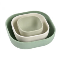 Set 3 boluri din silicon Beaba Sage Green