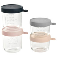 Set 4 recipiente sticla Beaba 150 250 ml Pink