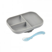 Set de masa silicon Beaba 2 piese Grey