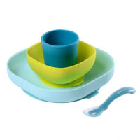 Set de masa silicon Beaba 4 piese Blue