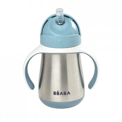 Cana cu pai din inox Beaba 250 ml Windy Blue