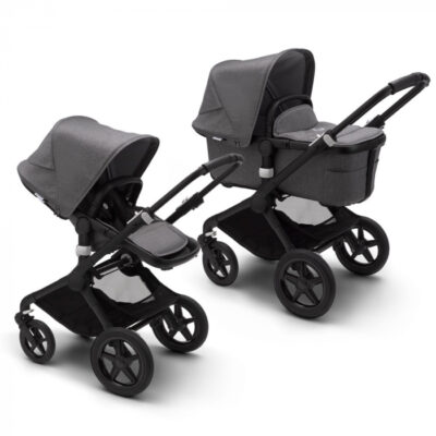 Carucior Bugaboo Fox 2 Complete Black Grey Melange 2 in 1