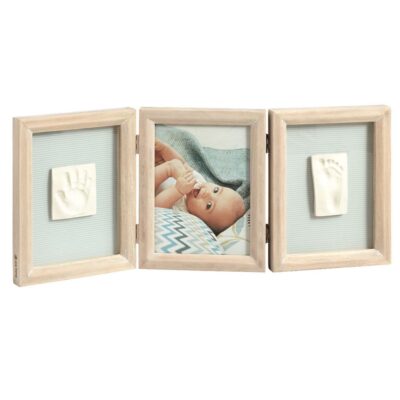 Kit mulaj dublu cu rama foto Baby Art Timeless Classic light grey