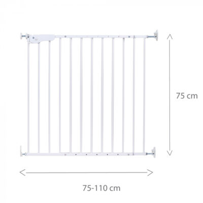 Poarta de siguranta metal Childhome Supra 75-110 cm Alb