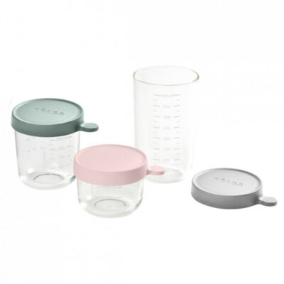 Set Beaba 3 recipiente sticla 150 250 400 ml Eucalyptus