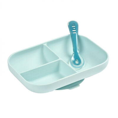 Set de masa silicon Beaba 2 piese Blue