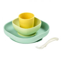 Set de masa silicon Beaba 4 piese Yellow