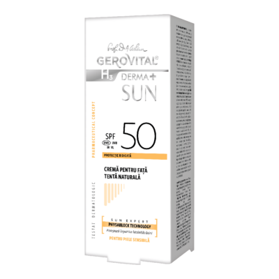 Crema pentru fata SPF 50 tenta naturala H3 Derma+ Sun