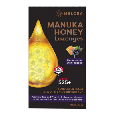 Dropsuri din miere de Manuka cu coacaze negre si propolis